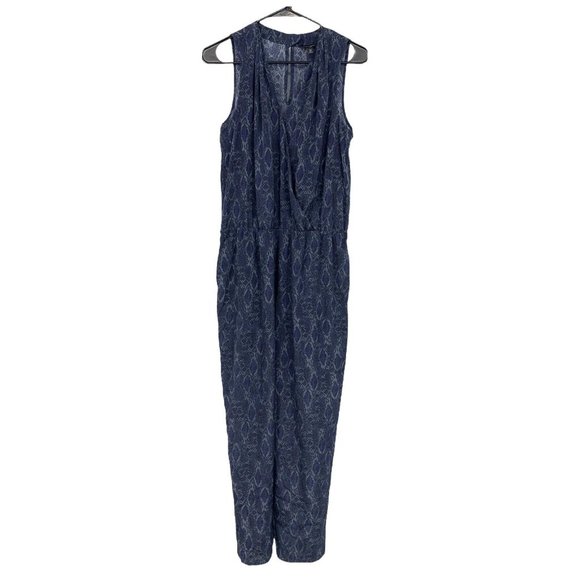 Banana Republic Pants - Banana Republic Jumpsuit Blue Snake Print Sleeveless V Neck